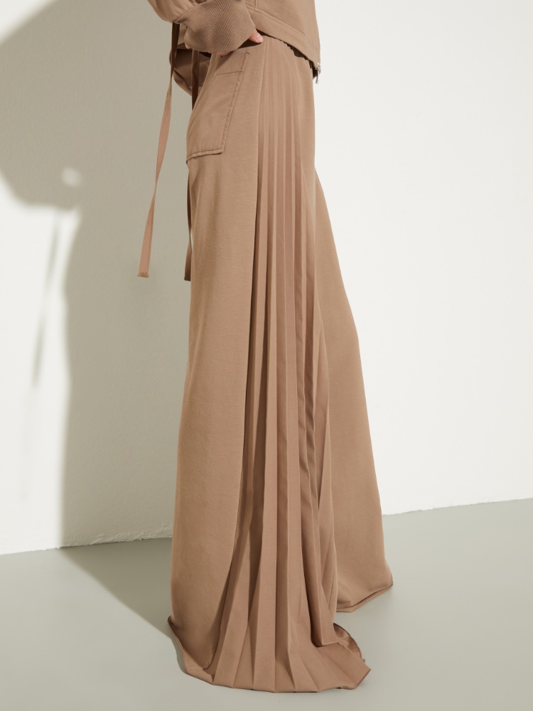 Pleated cotton-fleece joggers - MAX&Co. - 3