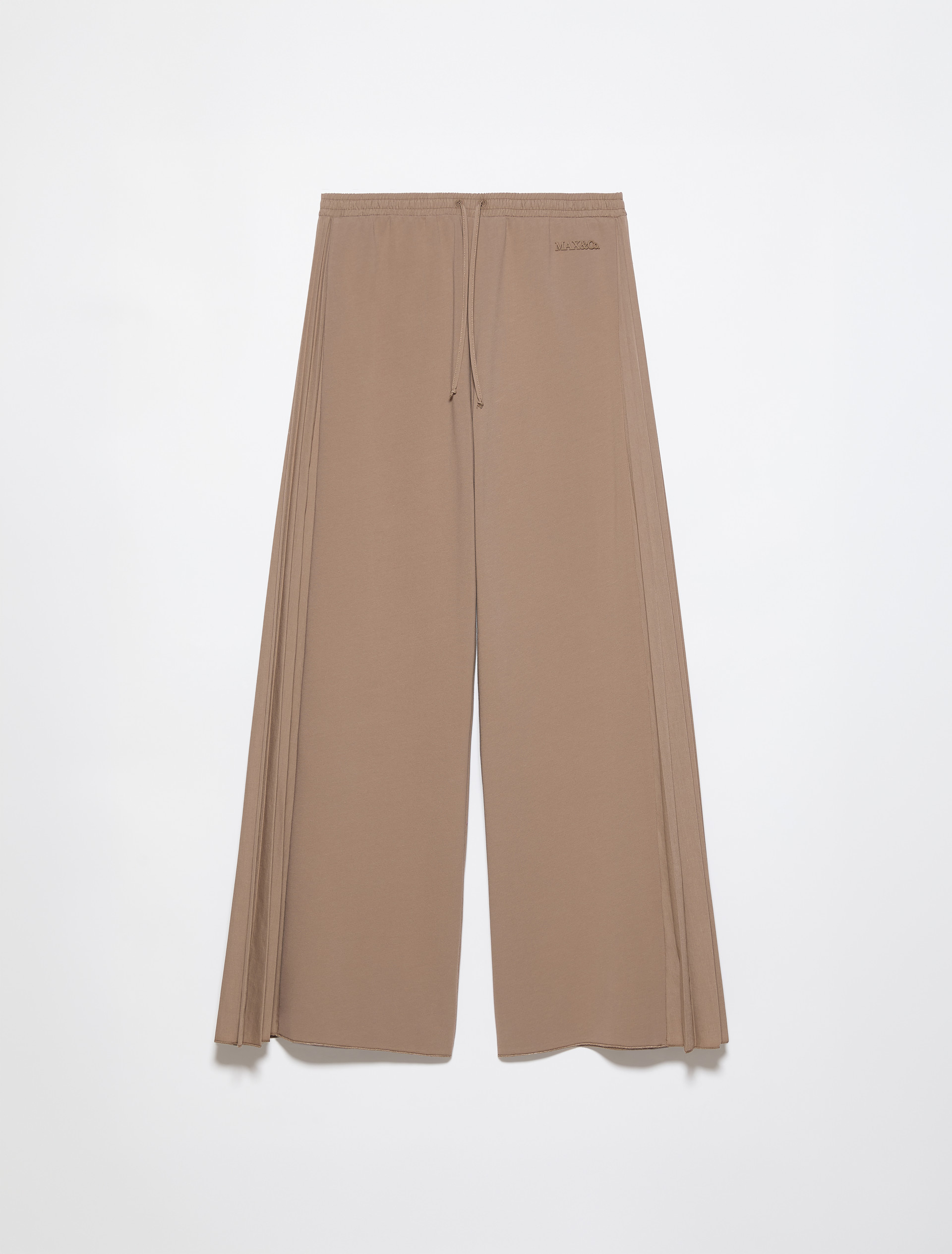Pleated cotton-fleece joggers - MUD - MAX&Co. - 5