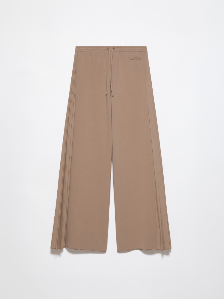 Pleated cotton-fleece joggers - MUD - MAX&Co.