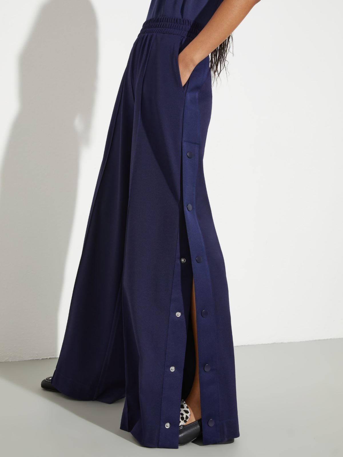 Jersey and satin joggers - NAVY - MAX&Co. - 3