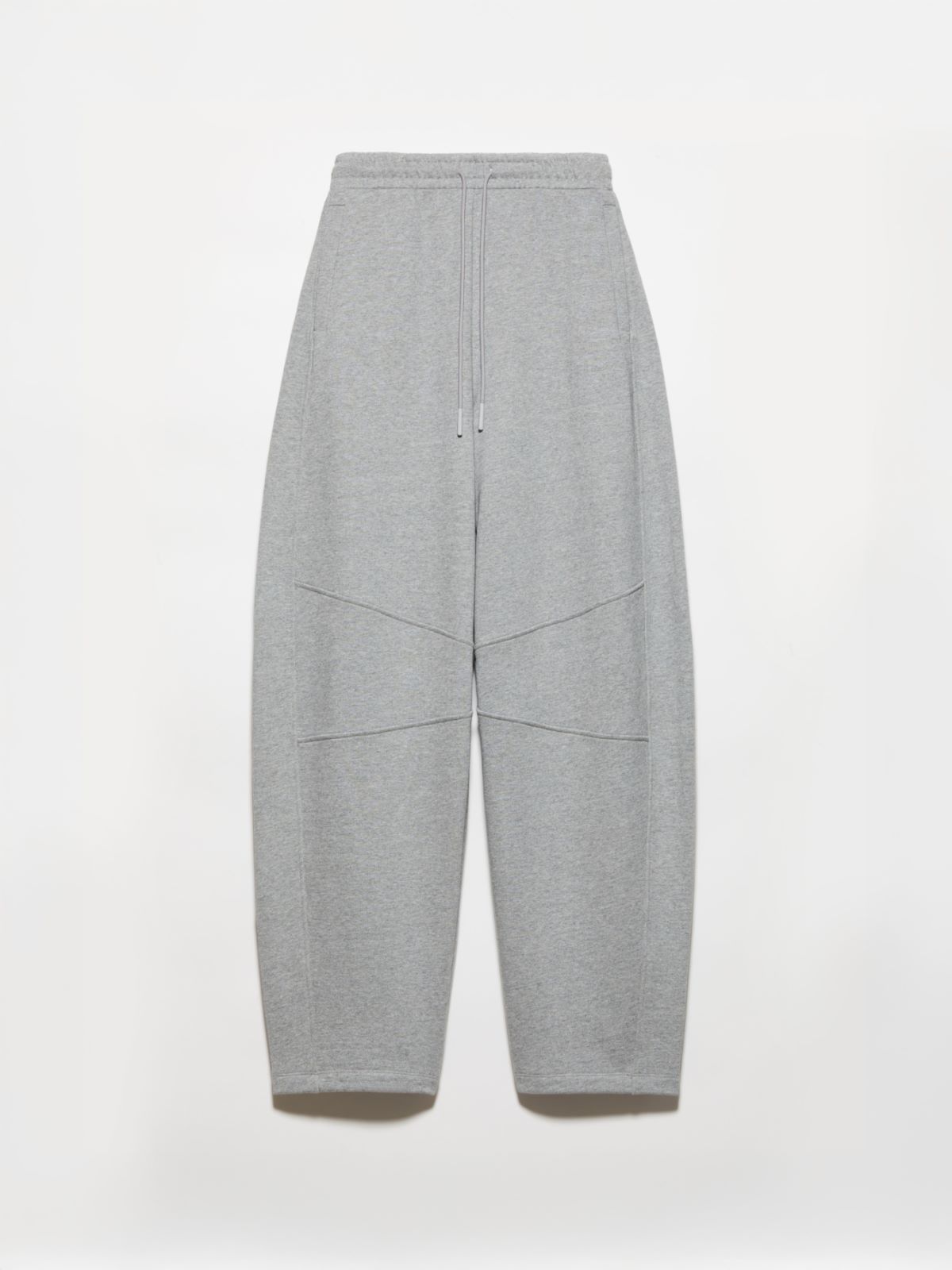 Barrel-leg cotton-fleece joggers, melange grey | MAX&Co. Barrel-leg cotton-fleece joggers - MELANGE GREY - MAX&Co. - 5