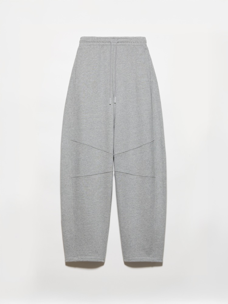 Barrel-leg cotton-fleece joggers - MELANGE GREY - MAX&Co.