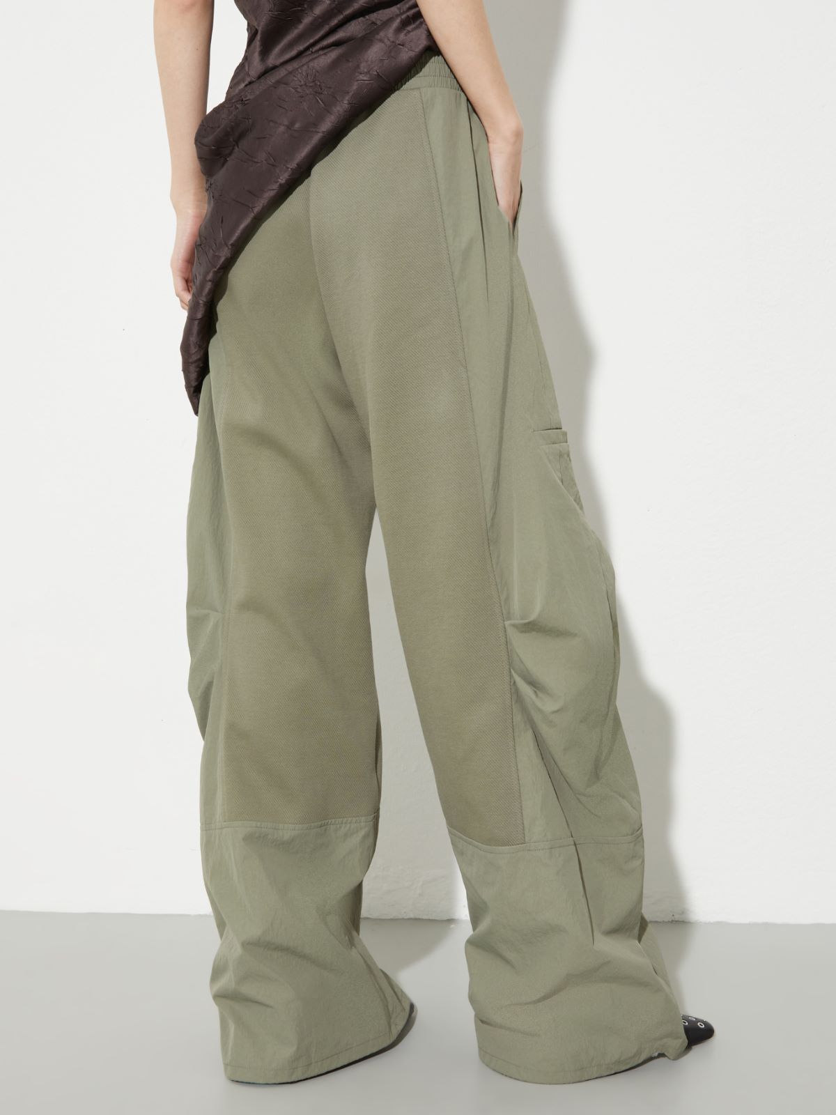 Cotton-jersey and nylon joggers, sage | MAX&Co. Cotton-jersey and nylon joggers - SAGE - MAX&Co. - 2
