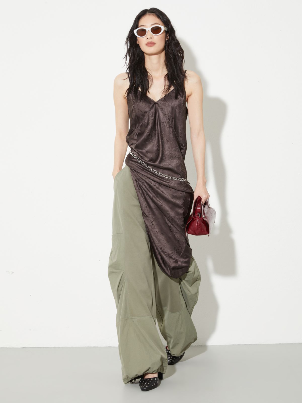 Cotton-jersey and nylon joggers, sage | MAX&Co. Cotton-jersey and nylon joggers - SAGE - MAX&Co. - 4