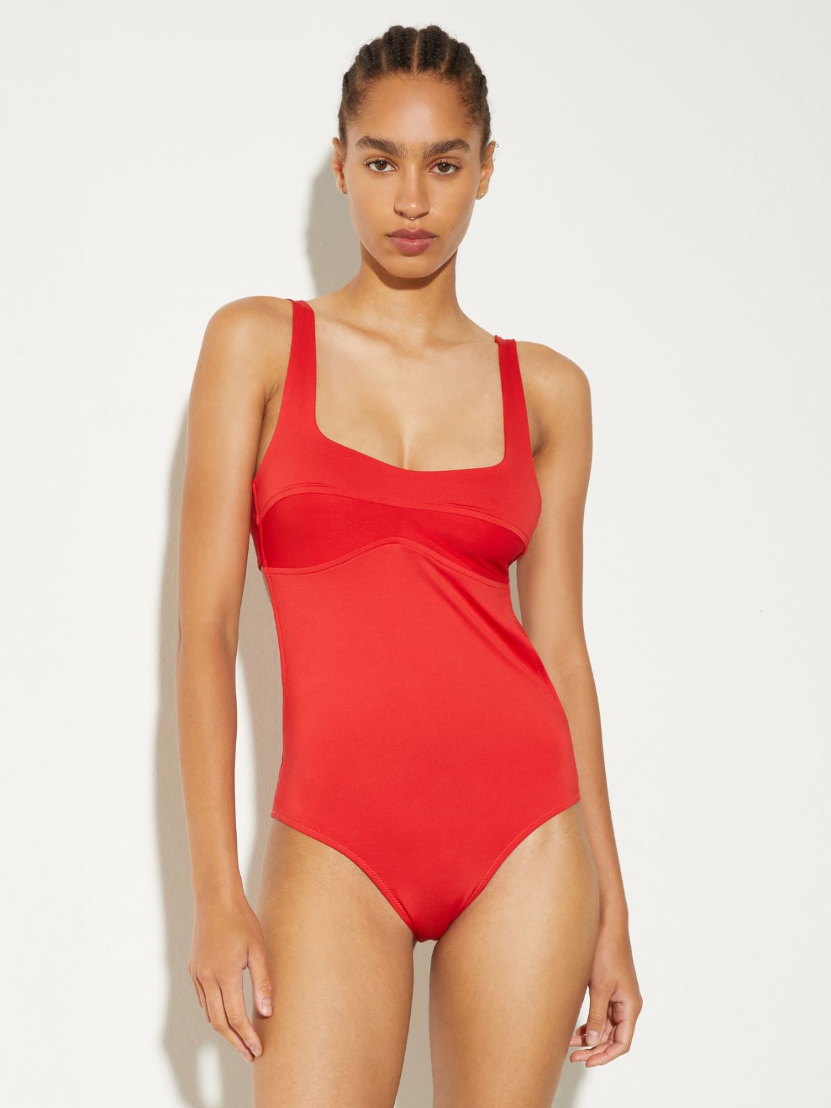 Corset-style swimsuit - RED - MAX&Co. - 5