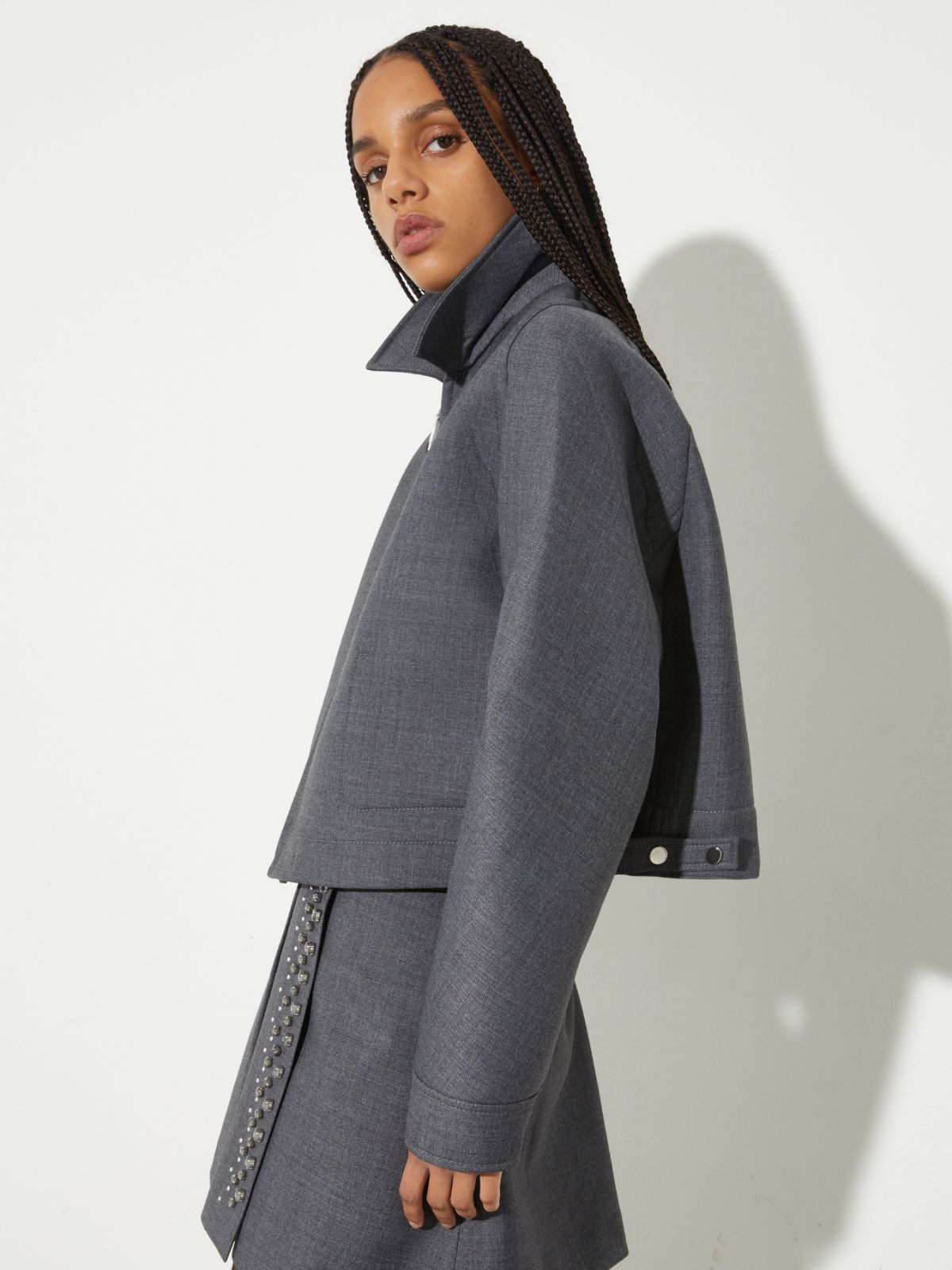 Jersey and grisaille jacket, melange grey | MAX&Co. Jersey and grisaille jacket - MELANGE GREY - MAX&Co. - 3