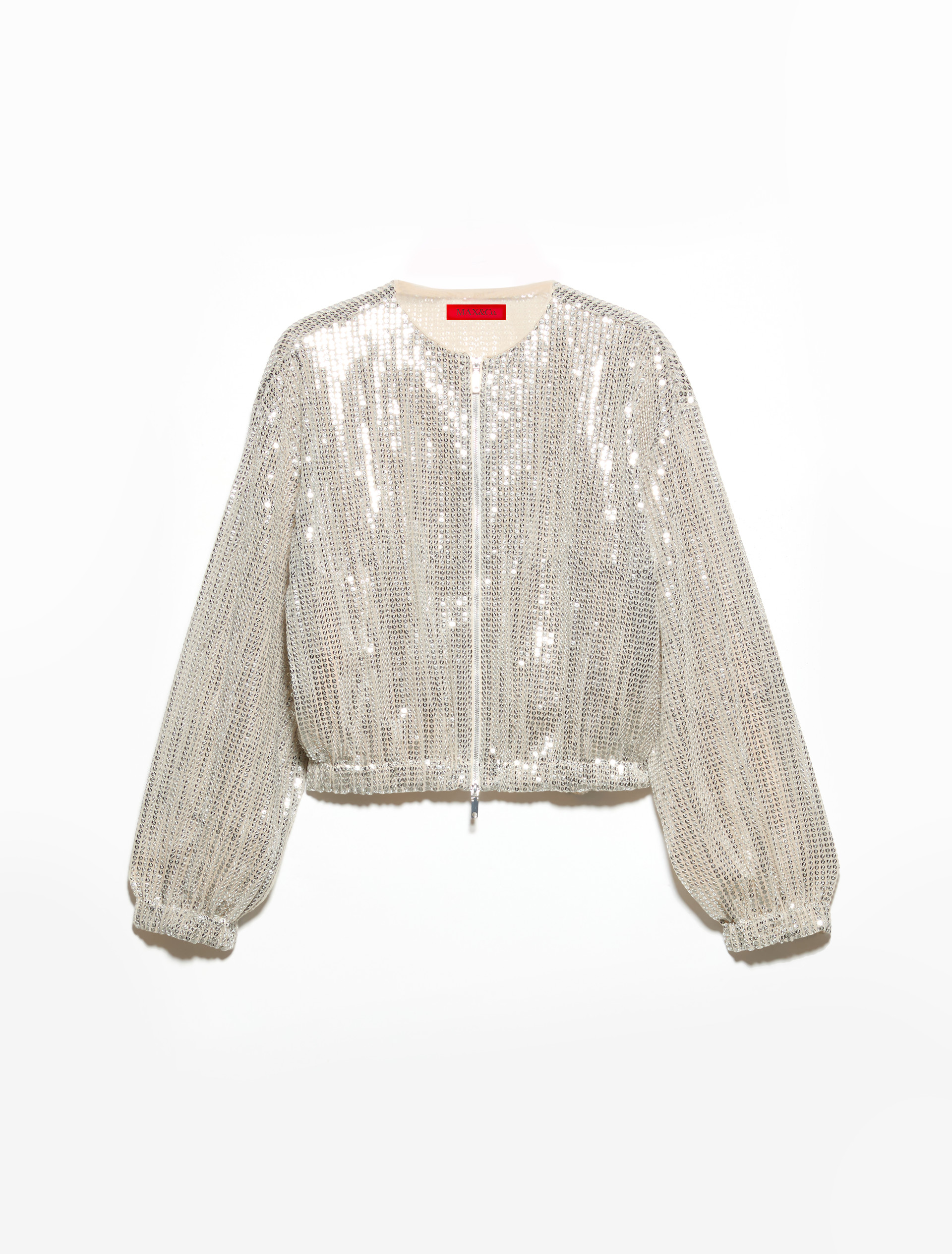 Sequinned tulle bomber jacket - POWDER - MAX&Co. - 5