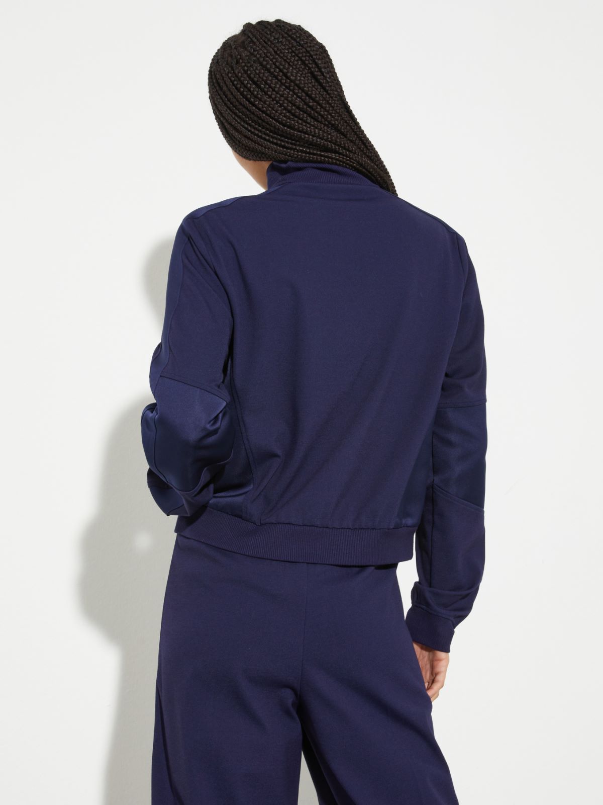 Jersey and satin jacket, navy | MAX&Co. Jersey and satin jacket - NAVY - MAX&Co. - 2