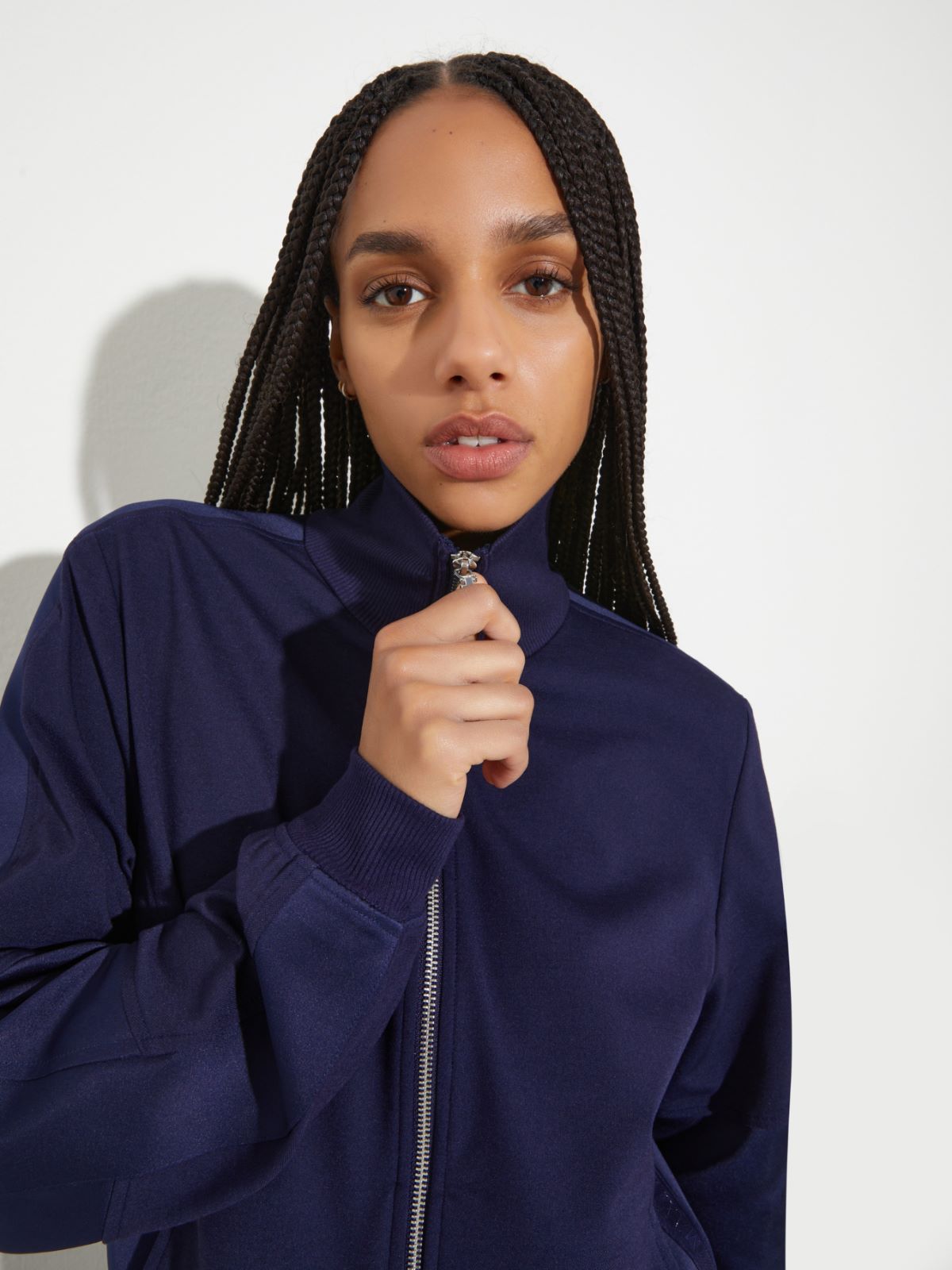 Jersey and satin jacket, navy | MAX&Co. Jersey and satin jacket - NAVY - MAX&Co. - 6