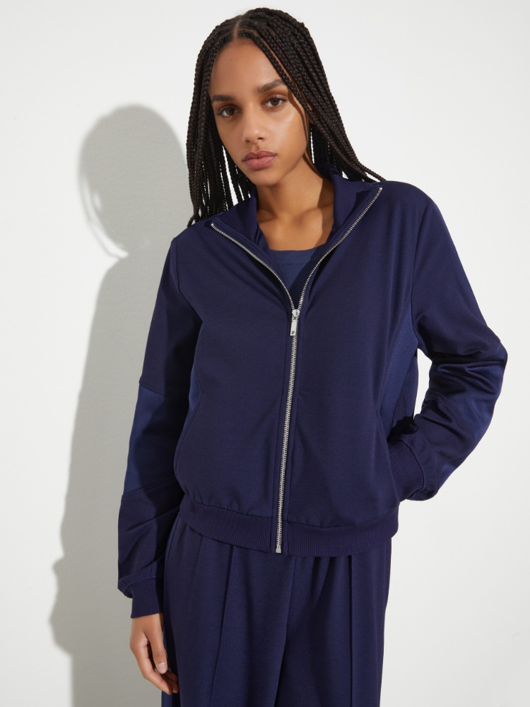 Jersey and satin jacket - NAVY - MAX&Co.