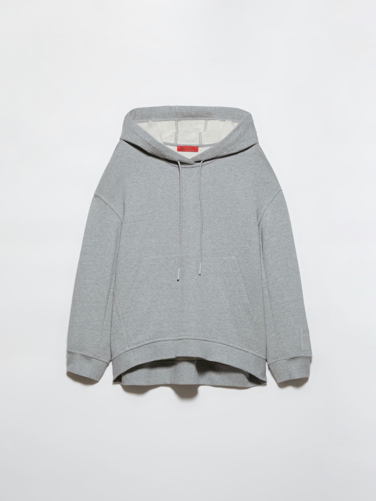 Oversized cotton-fleece hoodie, melange grey | MAX&Co. Oversized cotton-fleece hoodie - MELANGE GREY - MAX&Co. - 5