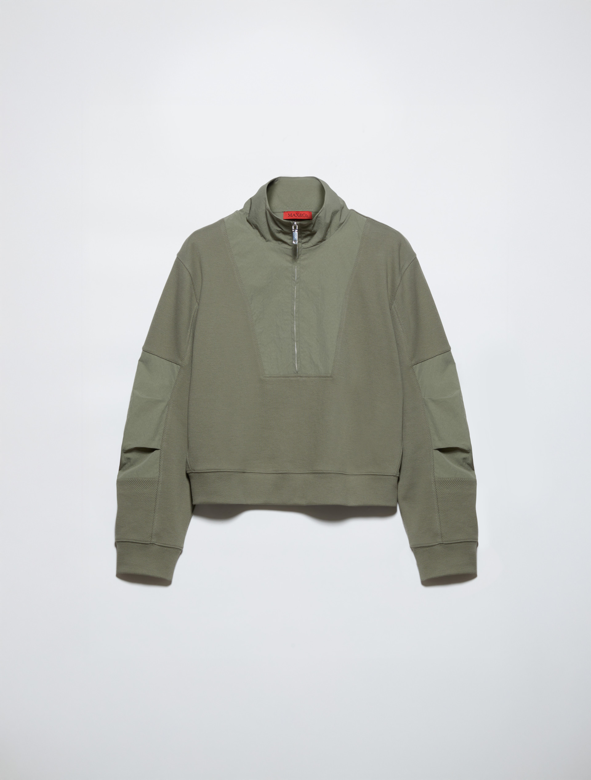 Jersey and nylon sweatshirt - SAGE - MAX&Co. - 4