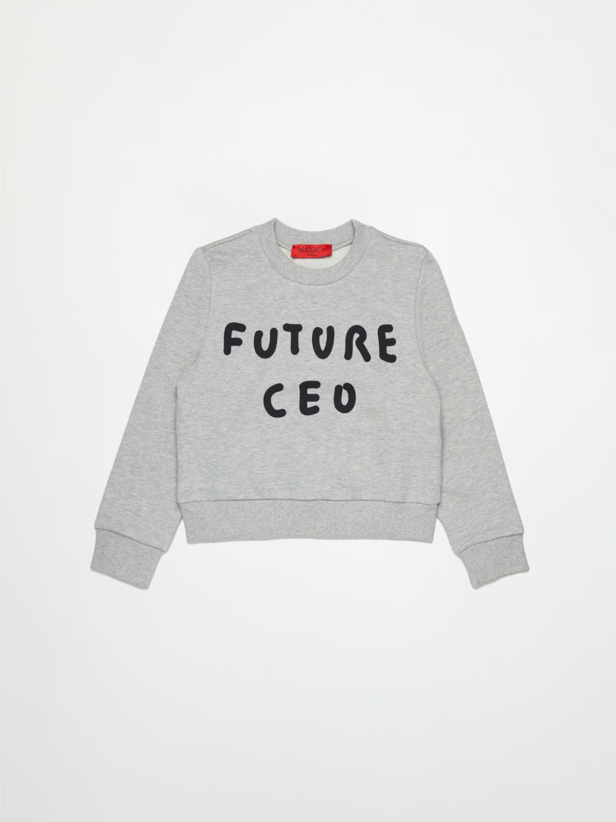 Sudadera de cuello redondo con logo estampado KID, melange grey | MAX&Co. Sudadera de cuello redondo con logo estampado KID - MELANGE GREY - MAX&Co. - 3