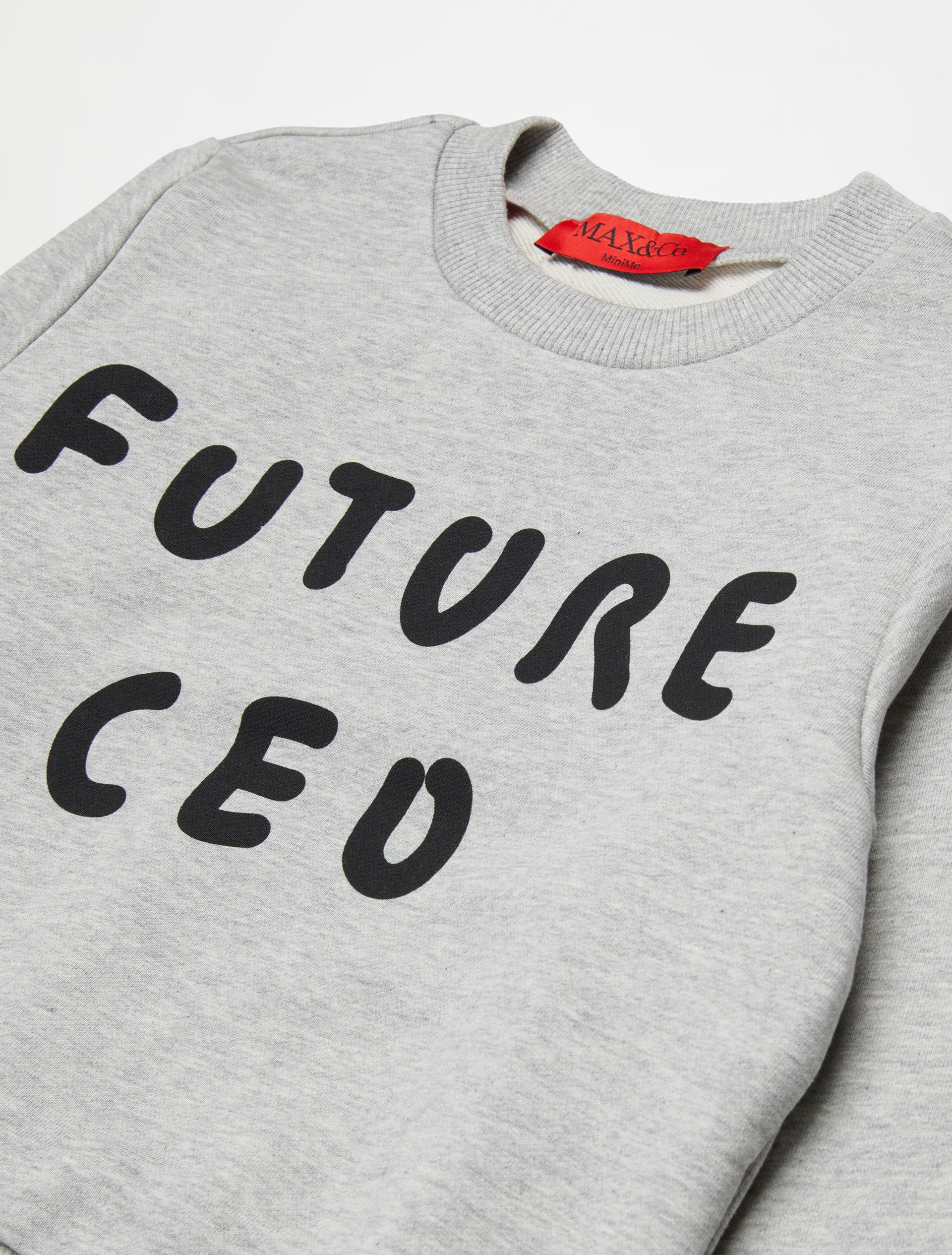 Sudadera de cuello redondo con logo estampado KID, melange grey | MAX&Co. Sudadera de cuello redondo con logo estampado KID - MELANGE GREY - MAX&Co.