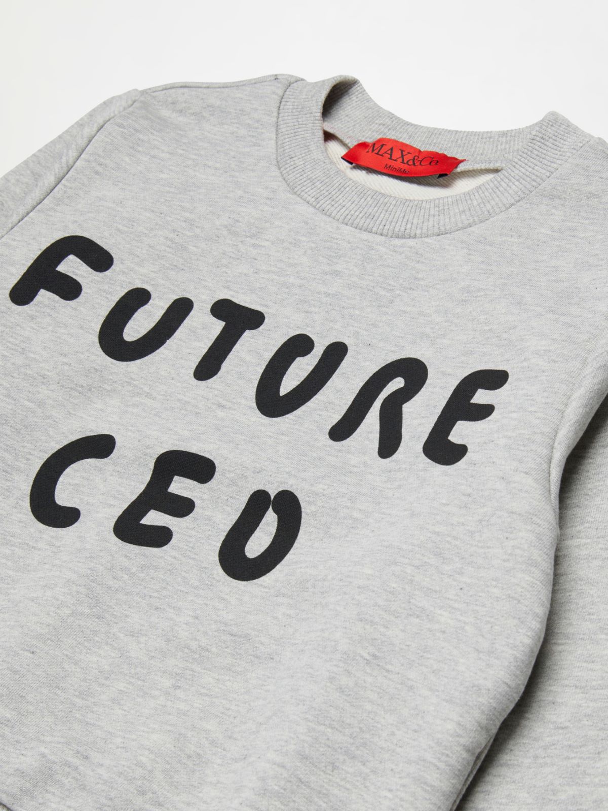 Sudadera de cuello redondo con logo estampado KID, melange grey | MAX&Co. Sudadera de cuello redondo con logo estampado KID - MELANGE GREY - MAX&Co.