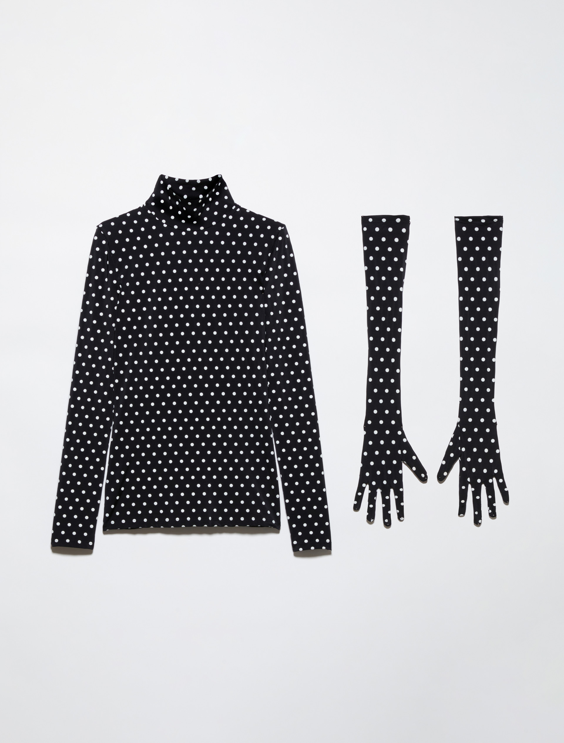T-shirt a pois con maxi guanti, nero | MAX&Co. T-shirt a pois con maxi guanti - NERO - MAX&Co. - 5