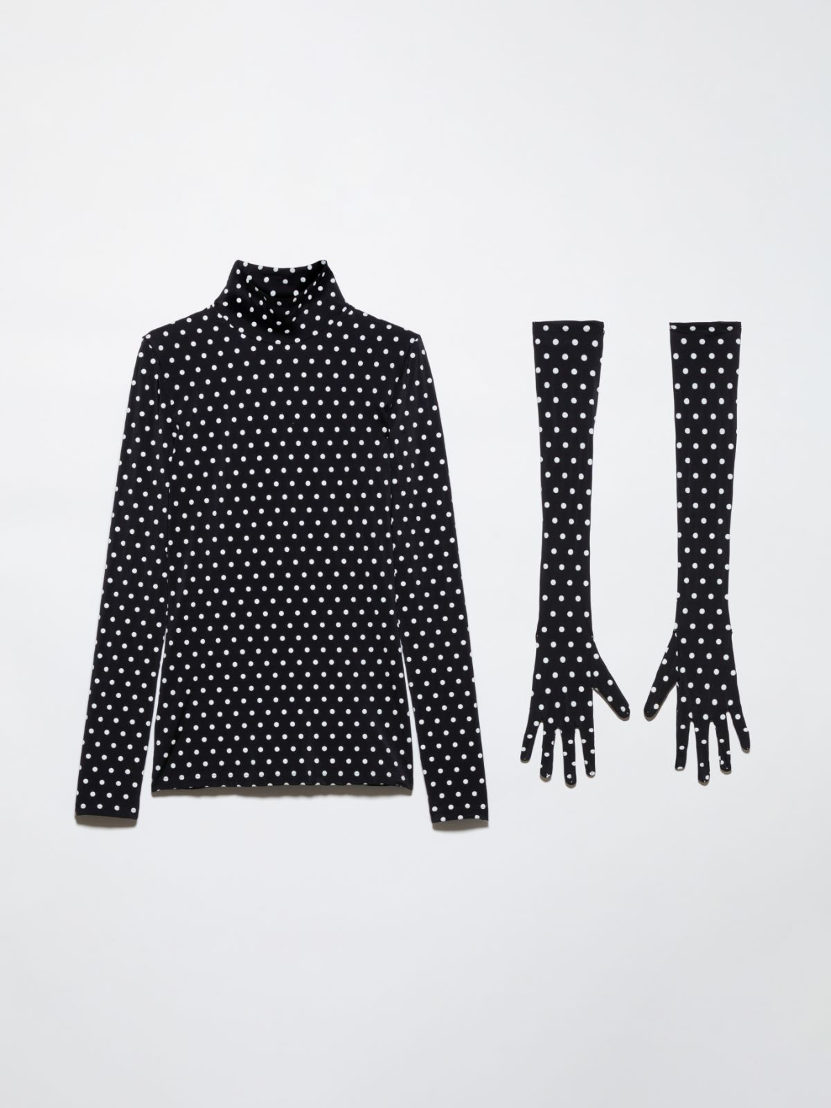T-shirt a pois con maxi guanti, nero | MAX&Co. T-shirt a pois con maxi guanti - NERO - MAX&Co. - 5