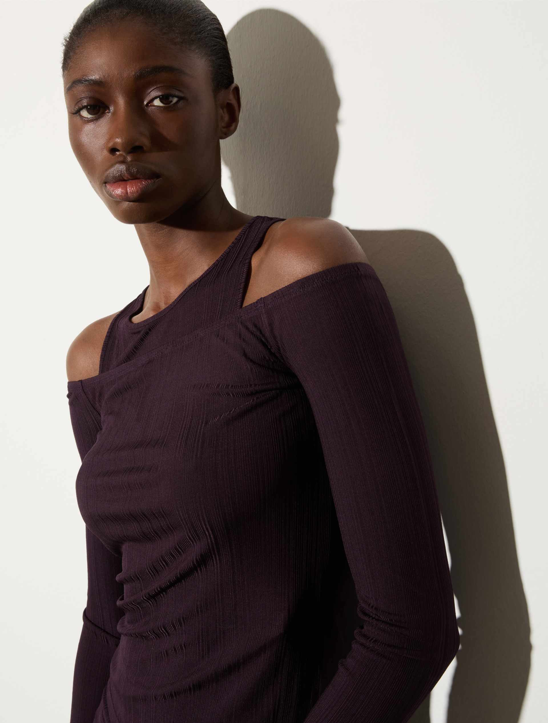Conjunto de punto acanalado fino, berenjena | MAX&Co. Conjunto de punto acanalado fino - BERENJENA - MAX&Co. - 3