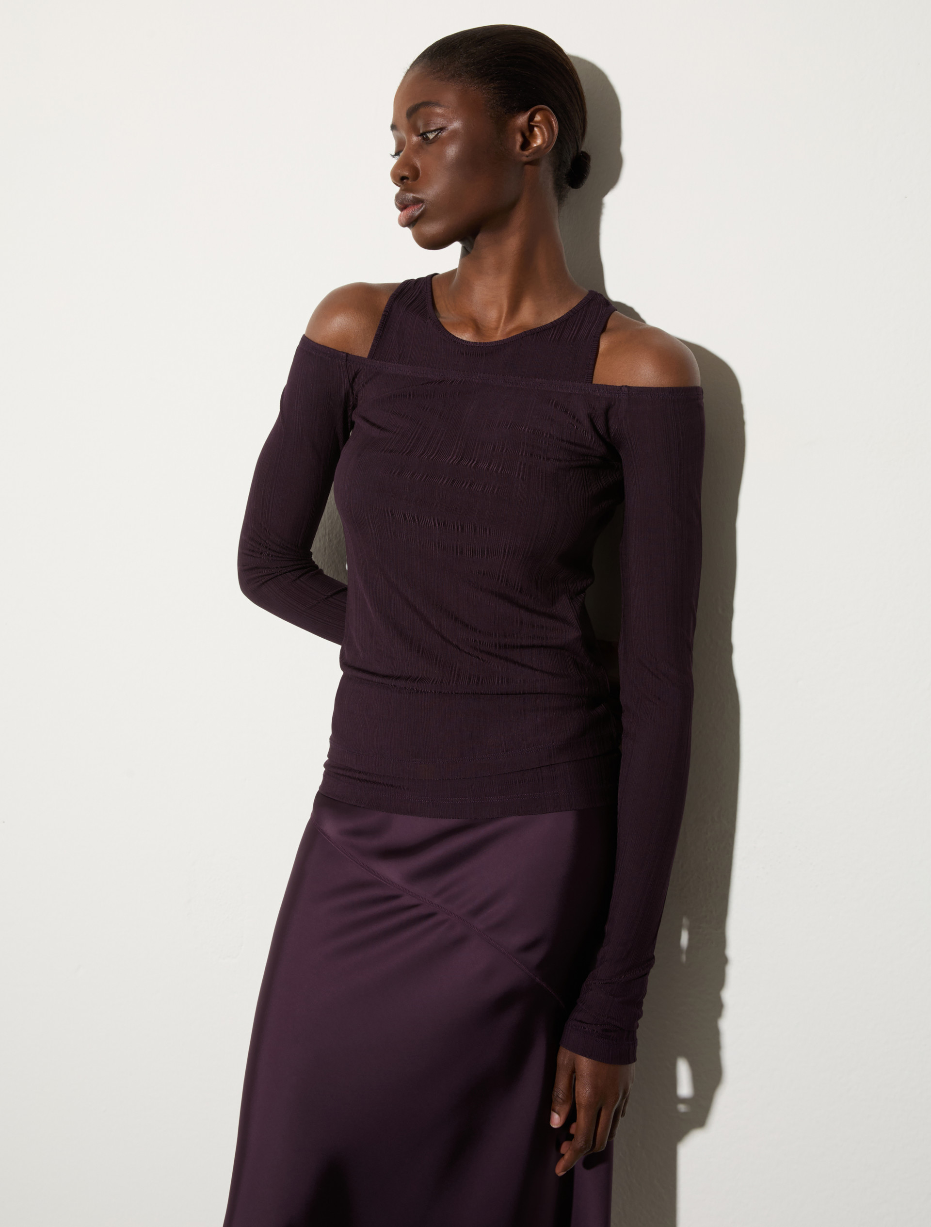 Conjunto de punto acanalado fino, berenjena | MAX&Co. Conjunto de punto acanalado fino - BERENJENA - MAX&Co.