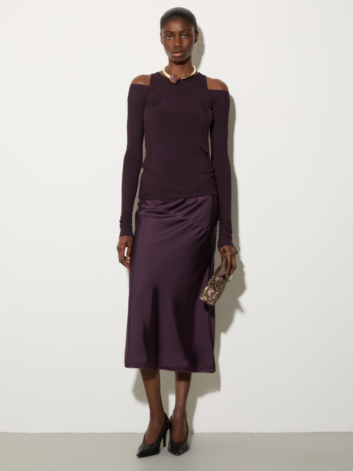 Conjunto de punto acanalado fino, berenjena | MAX&Co. Conjunto de punto acanalado fino - BERENJENA - MAX&Co. - 4