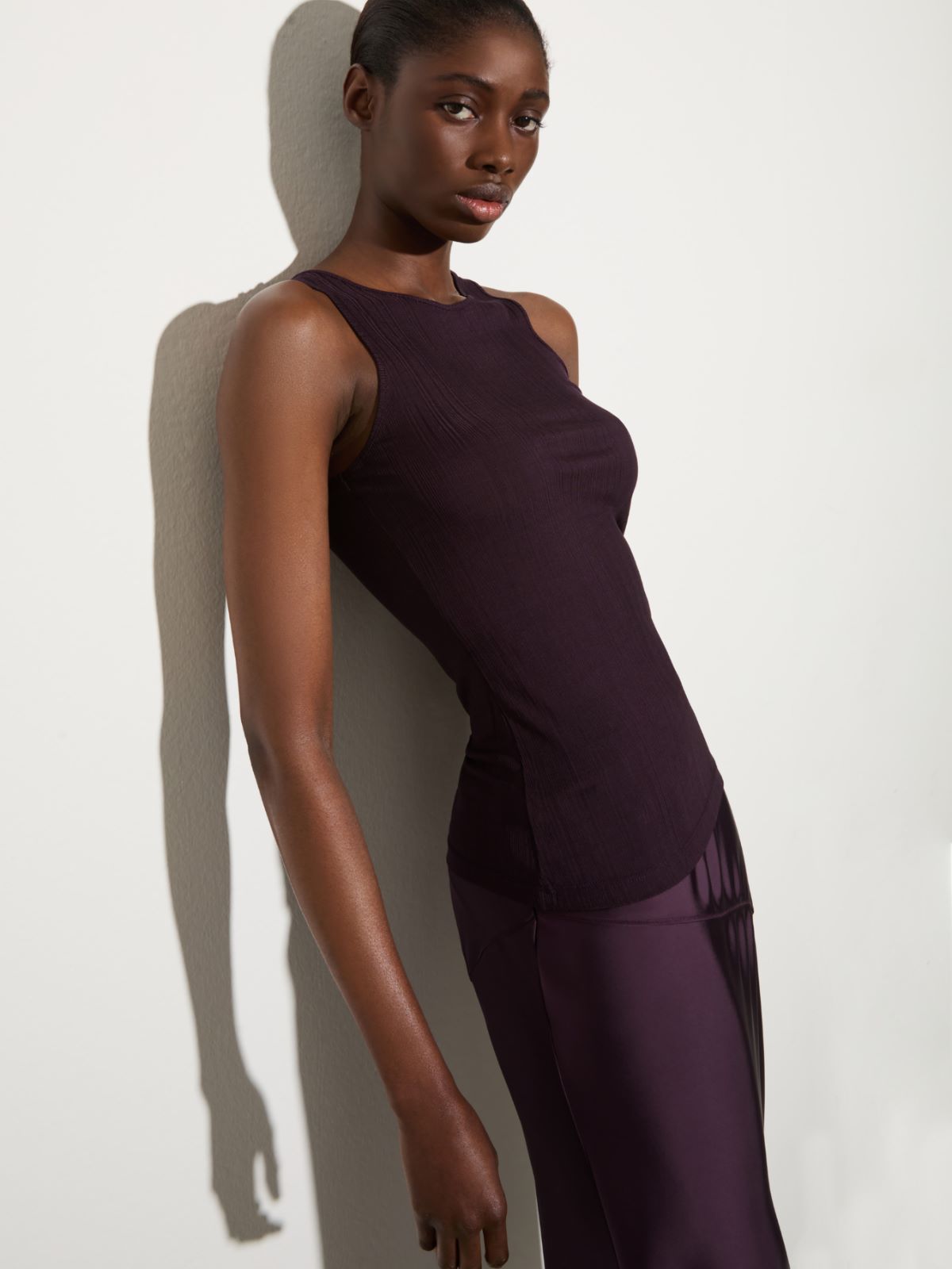 Conjunto de punto acanalado fino, berenjena | MAX&Co. Conjunto de punto acanalado fino - BERENJENA - MAX&Co. - 6