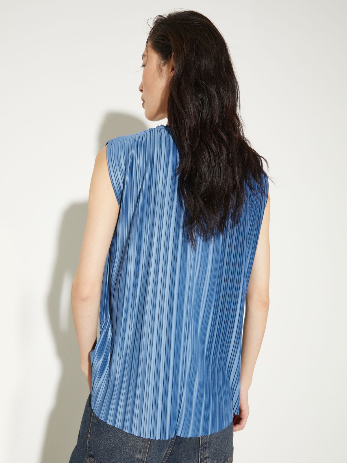 Pleated jersey top - SKY BLUE - MAX&Co. - 2