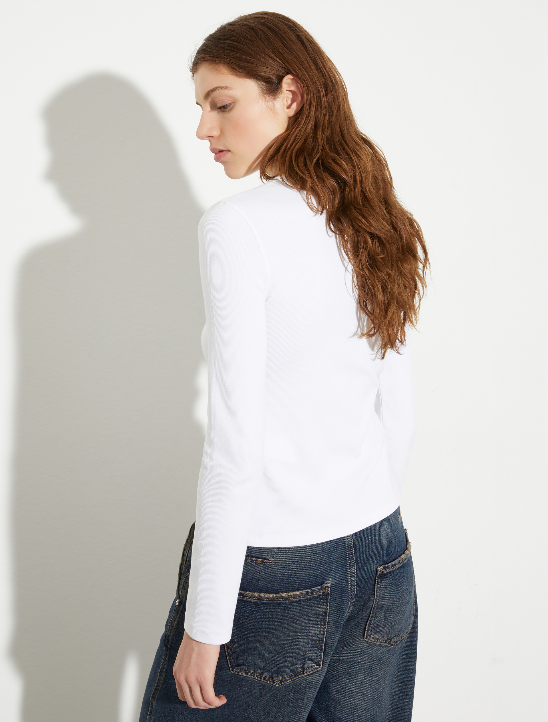 Asymmetric jersey T-shirt - OPTICAL WHITE - MAX&Co. - 2