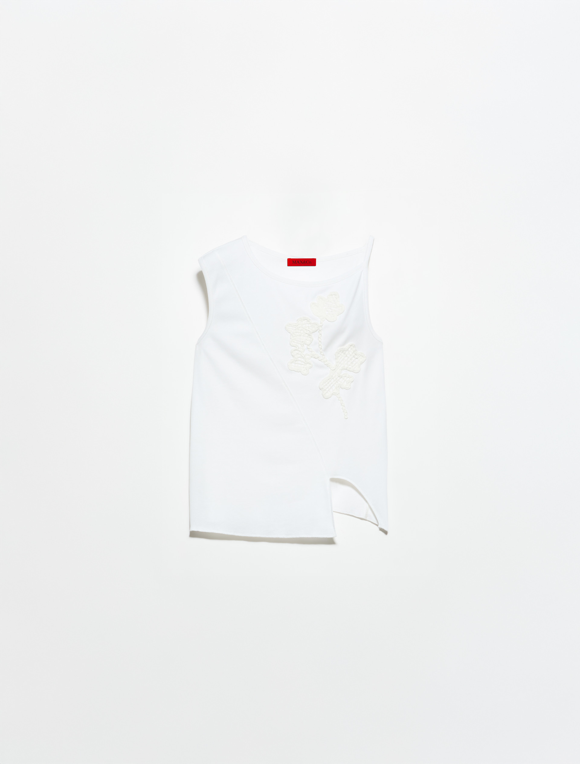 Top aus Jersey mit Blumenstickerei - WEISS - MAX&Co. - 5