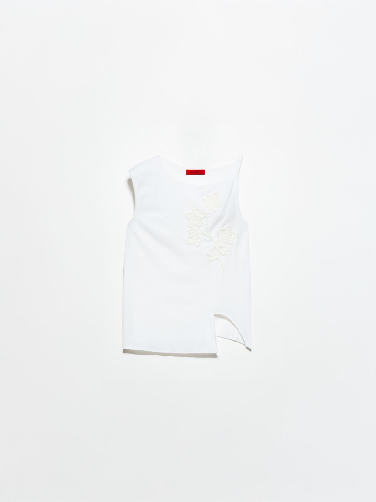 Top aus Jersey mit Blumenstickerei - WEISS - MAX&Co. - 5