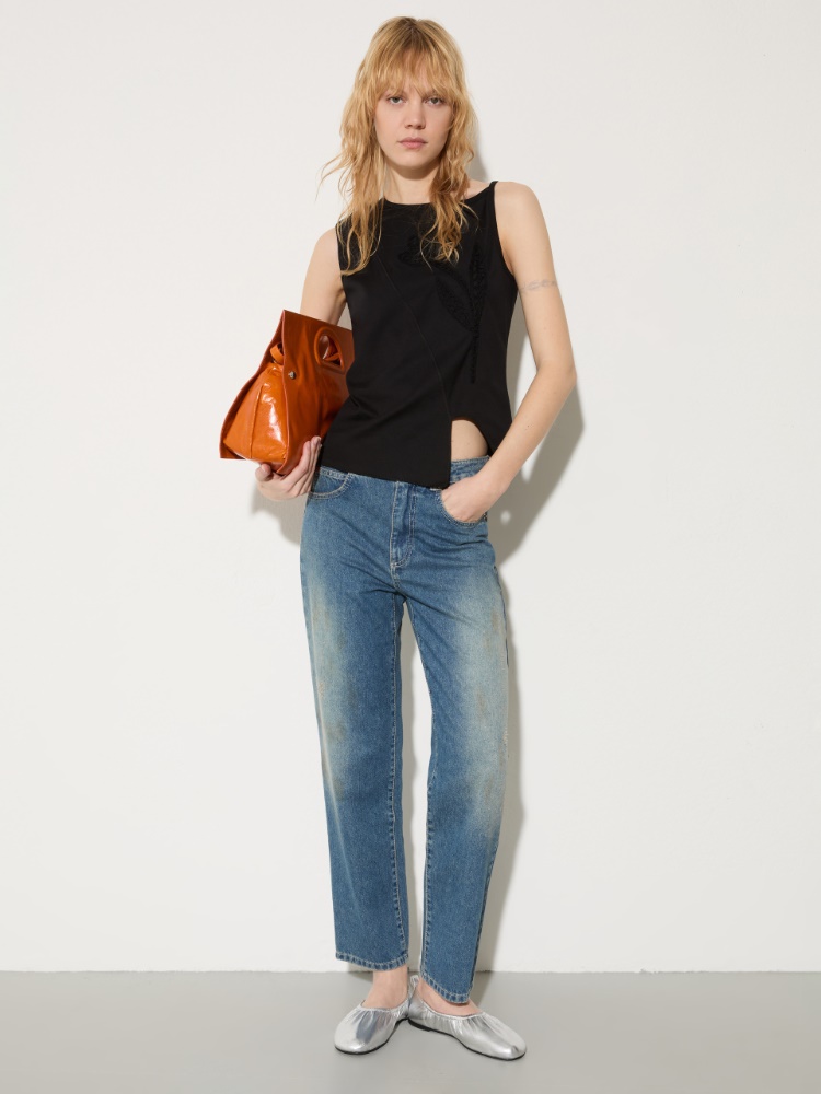 Floral-embroidered jersey top - MAX&Co. - 4