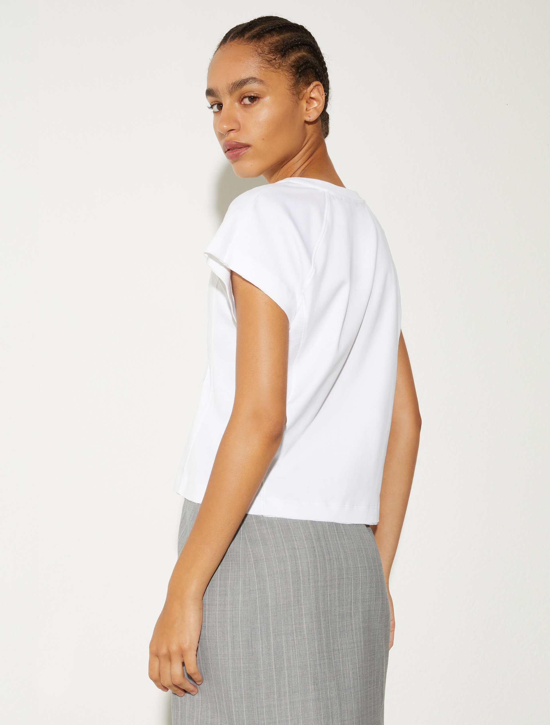 Floral-embroidered T-shirt - OPTICAL WHITE - MAX&Co. - 2