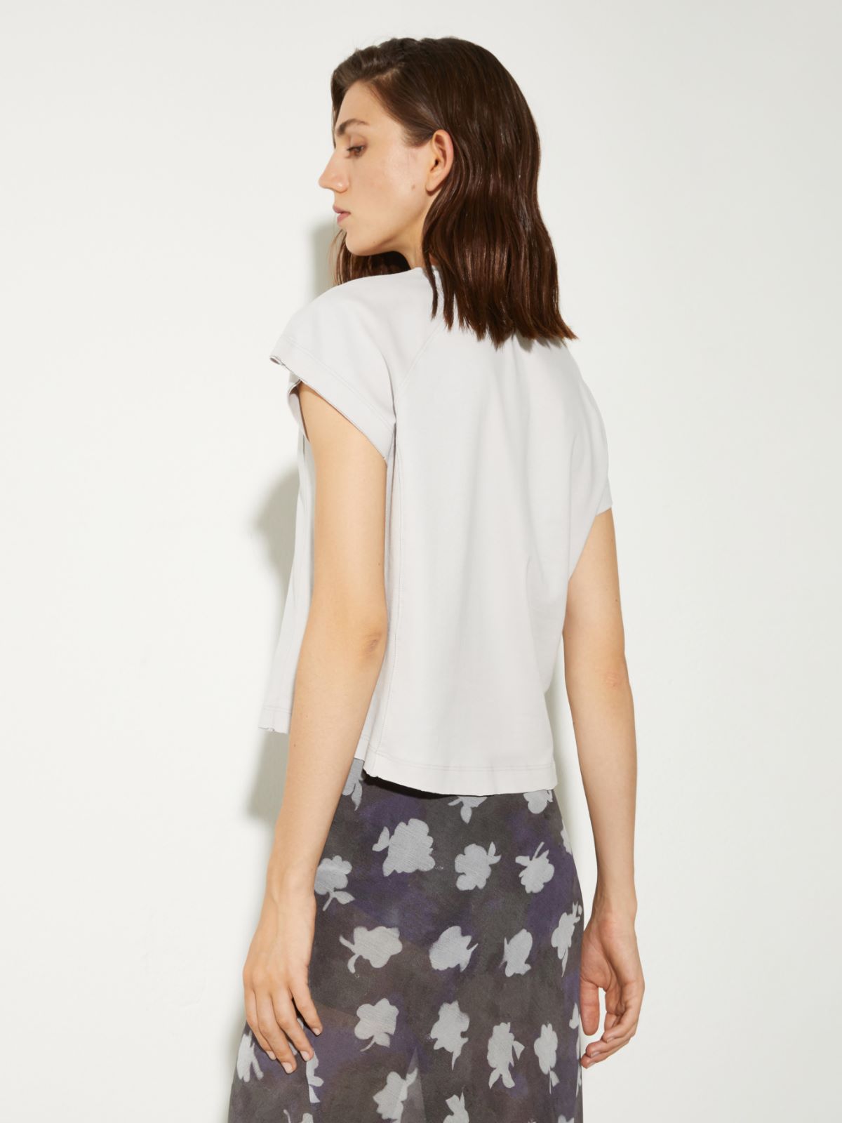 Floral-embroidered T-shirt - GREY - MAX&Co.