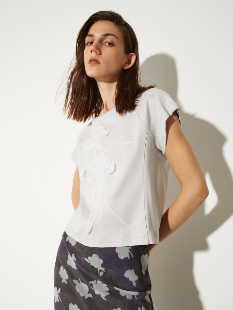 Floral-embroidered T-shirt - MAX&Co.