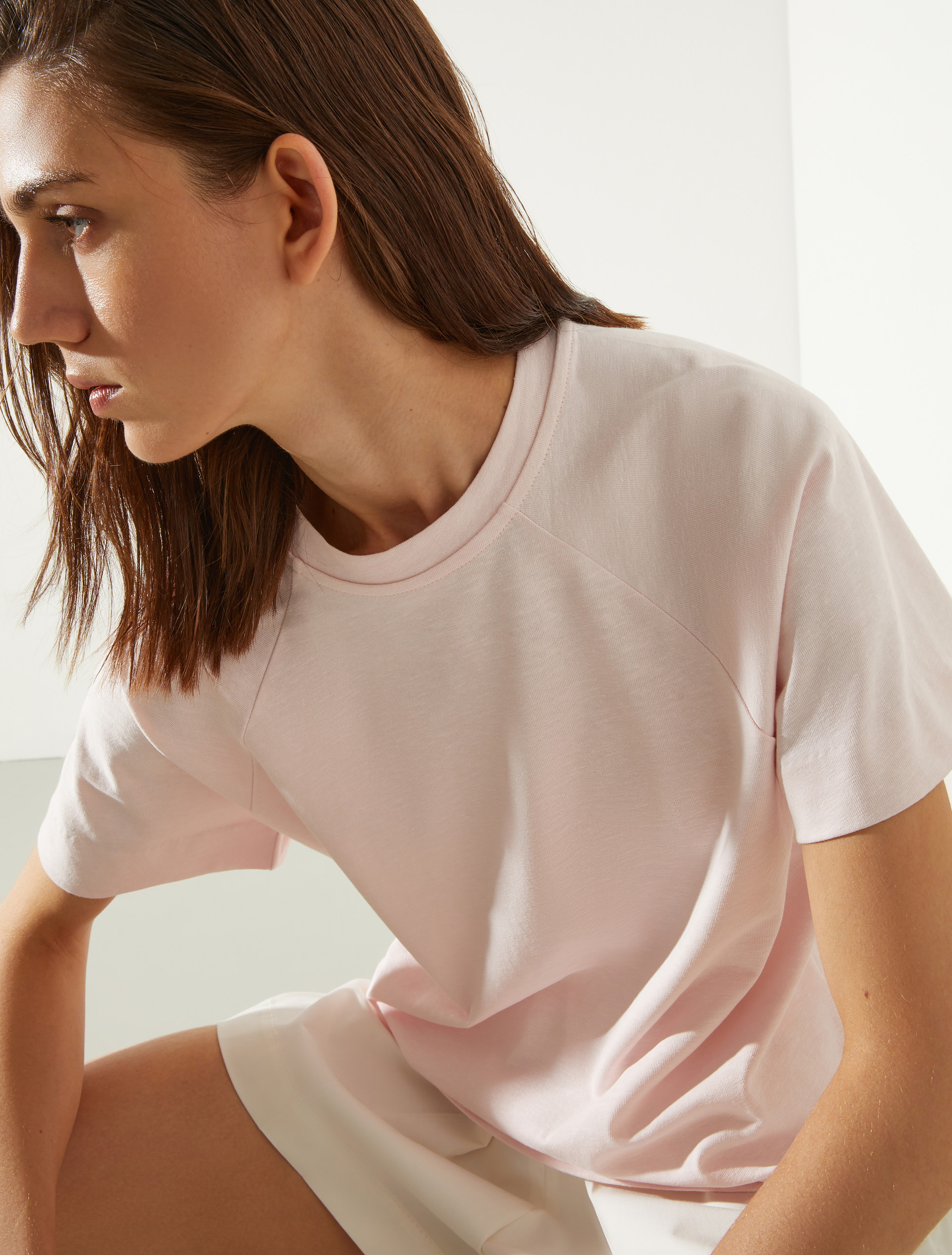 Cotton and linen T-shirt - PINK - MAX&Co. - 3