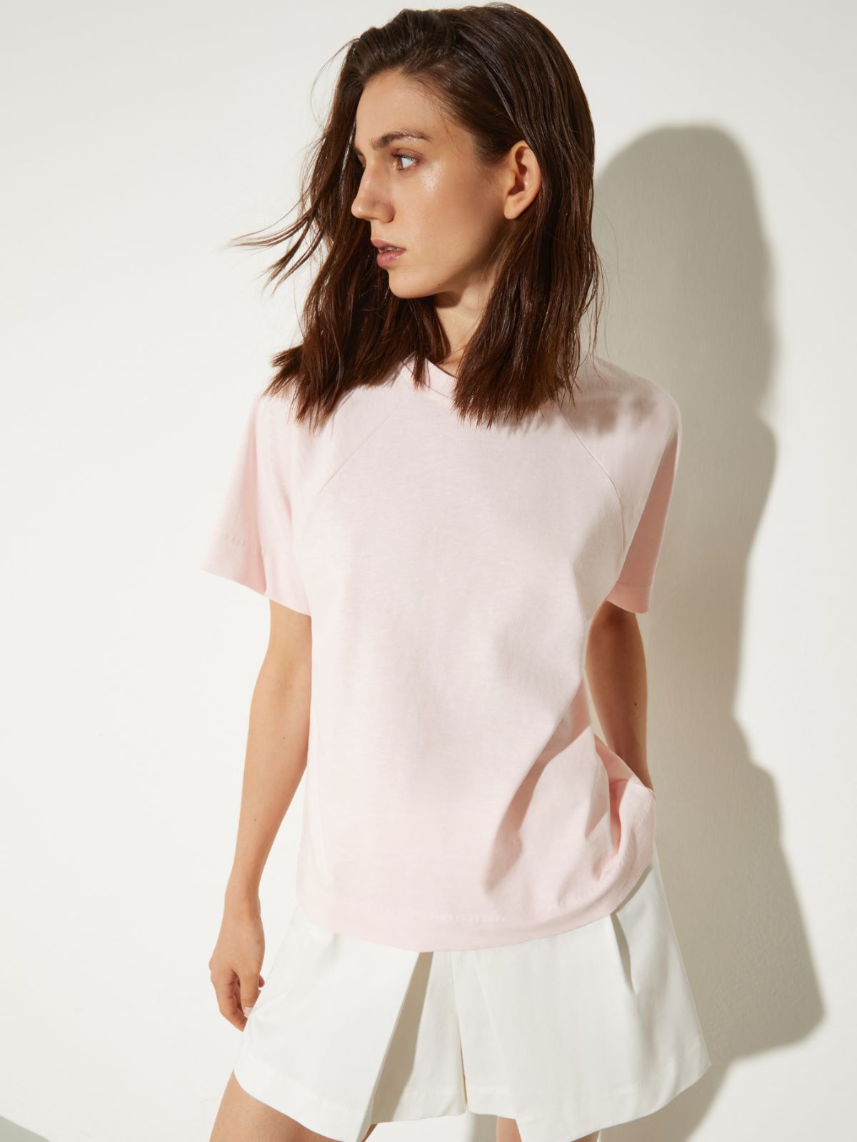 Cotton and linen T-shirt - PINK - MAX&Co.