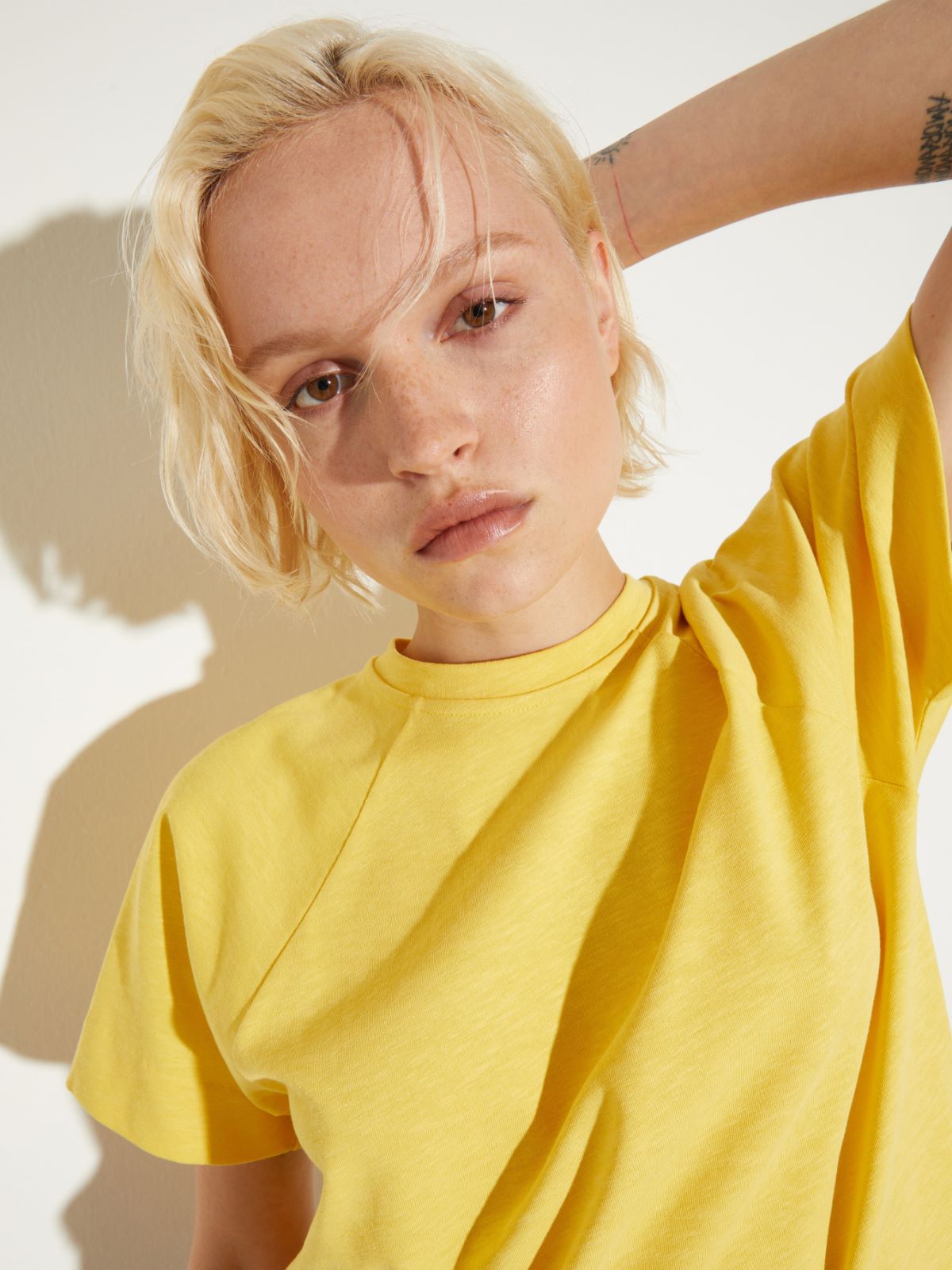 Cotton and linen T-shirt - BANANA - MAX&Co. - 3