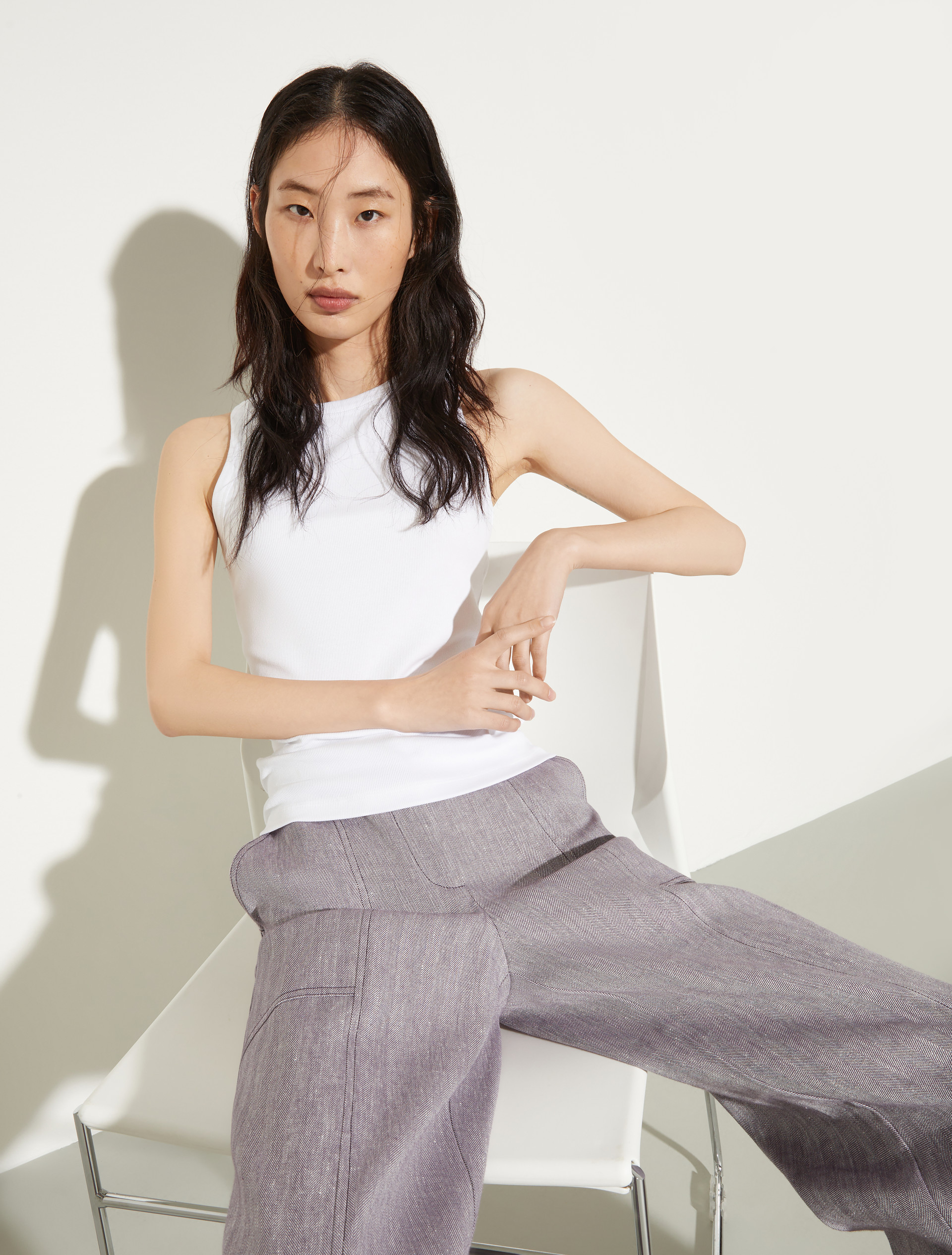 Débardeur en coton côtelé, blanc neutre | MAX&Co. Débardeur en coton côtelé - BLANC NEUTRE - MAX&Co.