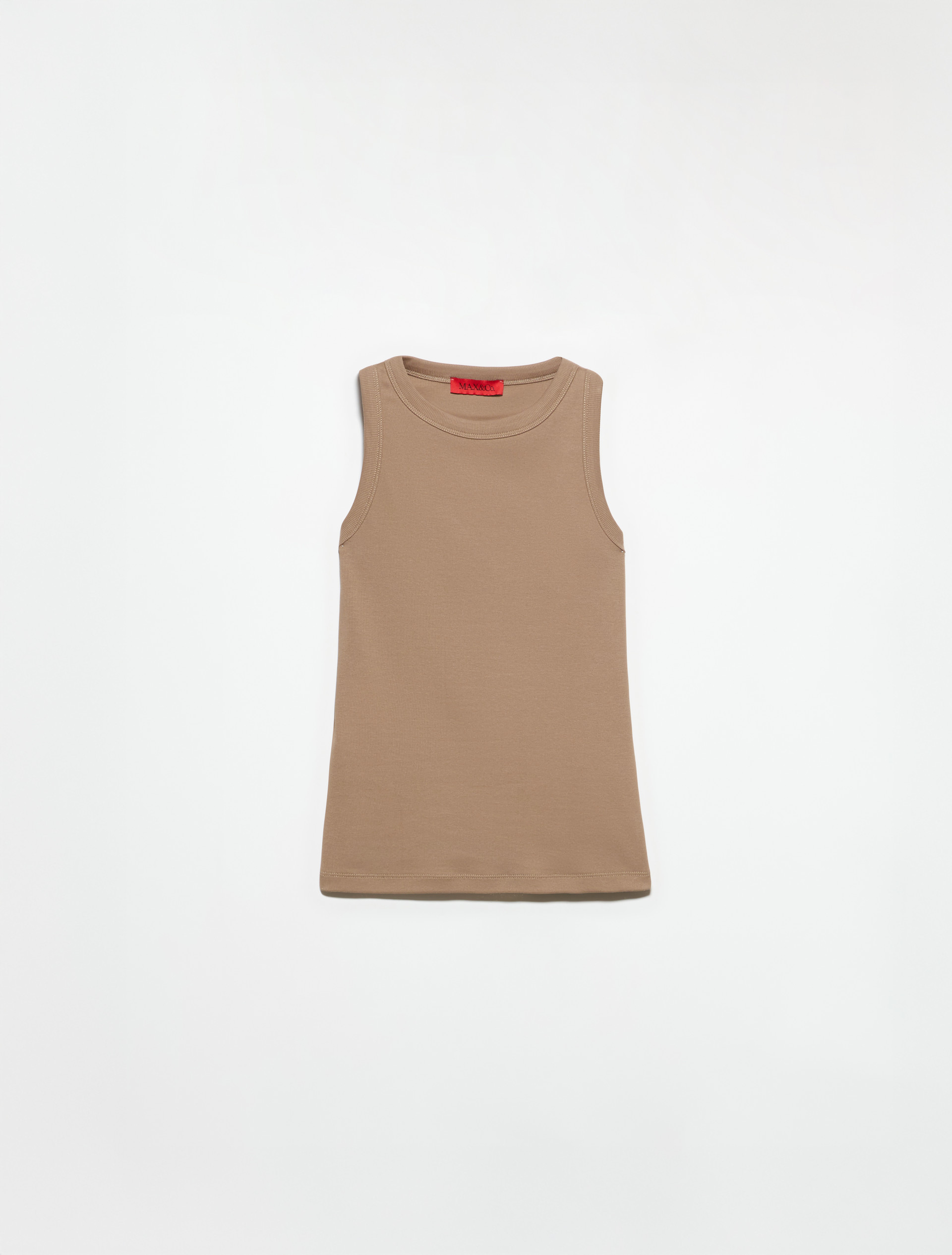 Rib-knit cotton tank top, mud | MAX&Co. Rib-knit cotton tank top - MUD - MAX&Co. - 5