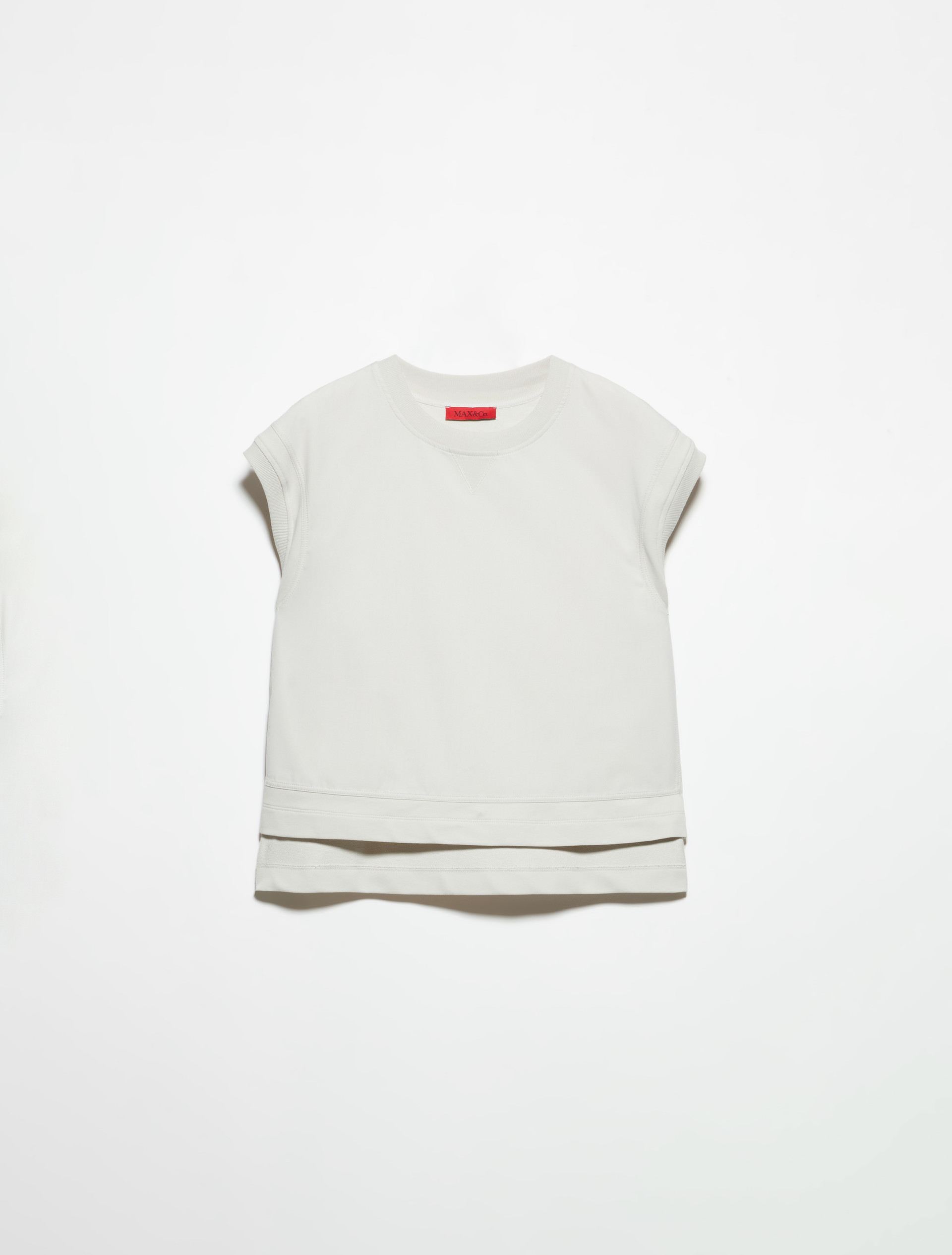 Cotton-fleece and poplin gilet - GREY - MAX&Co. - 5