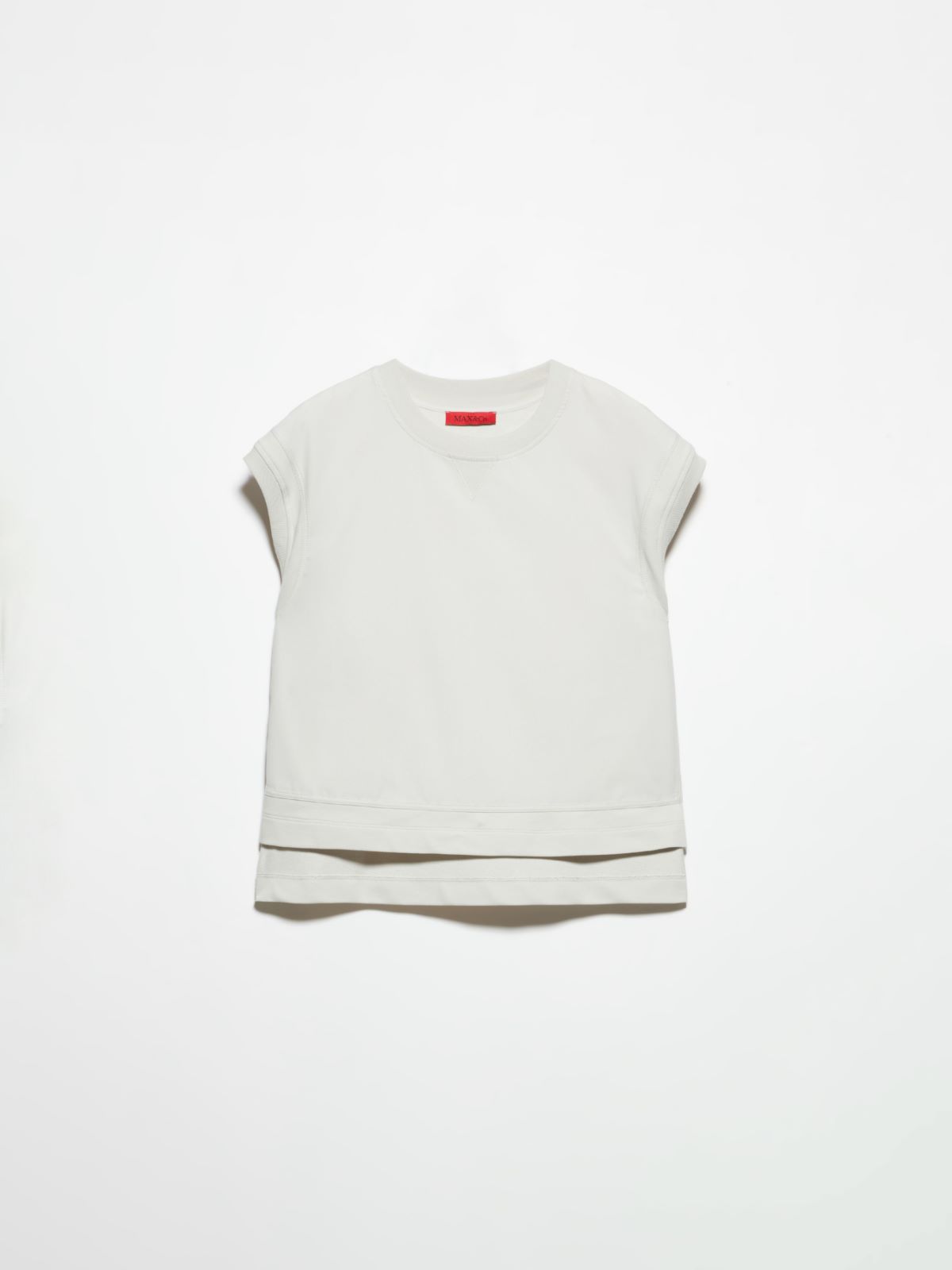 Cotton-fleece and poplin gilet - GREY - MAX&Co. - 5