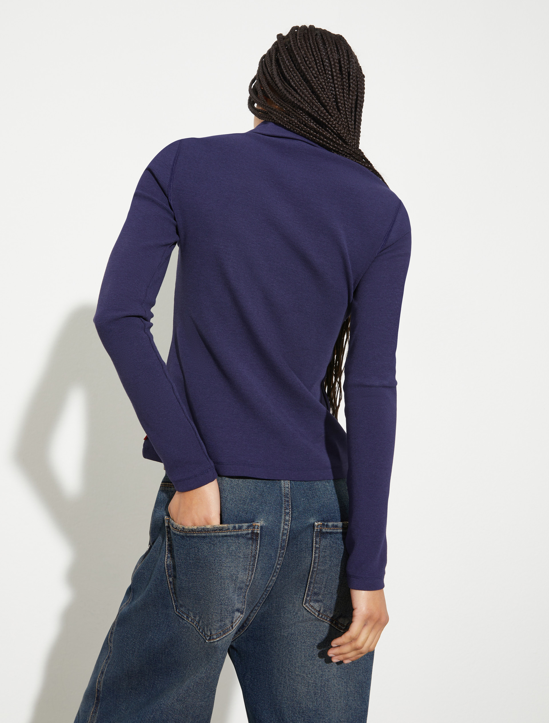 Ribbed jersey polo T-shirt - MIDNIGHTBLUE - MAX&Co. - 2