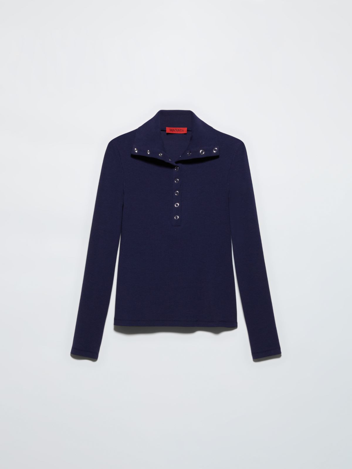 Ribbed jersey polo T-shirt - MIDNIGHTBLUE - MAX&Co. - 5