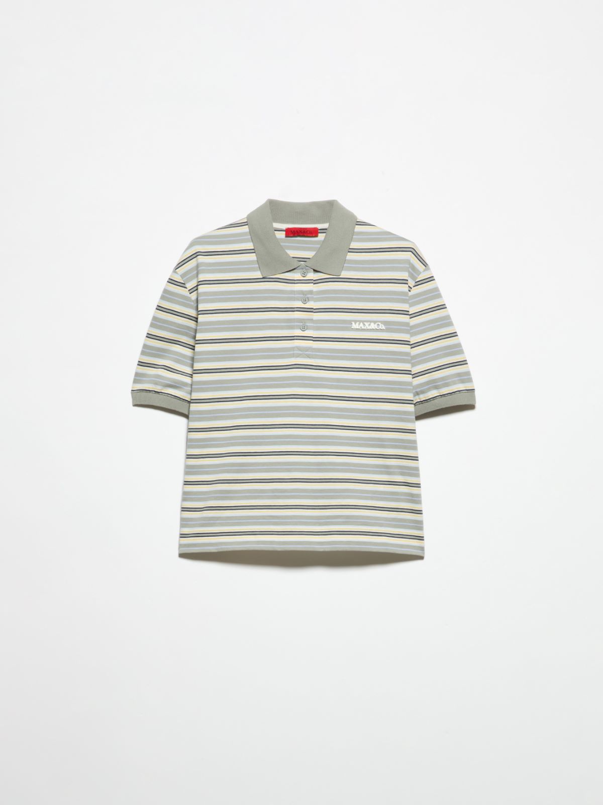Striped cotton-jersey polo shirt - SAGE - MAX&Co. - 5