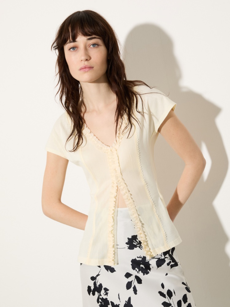 Ruched jersey top Ruched jersey top - VANILLA - MAX&Co.
