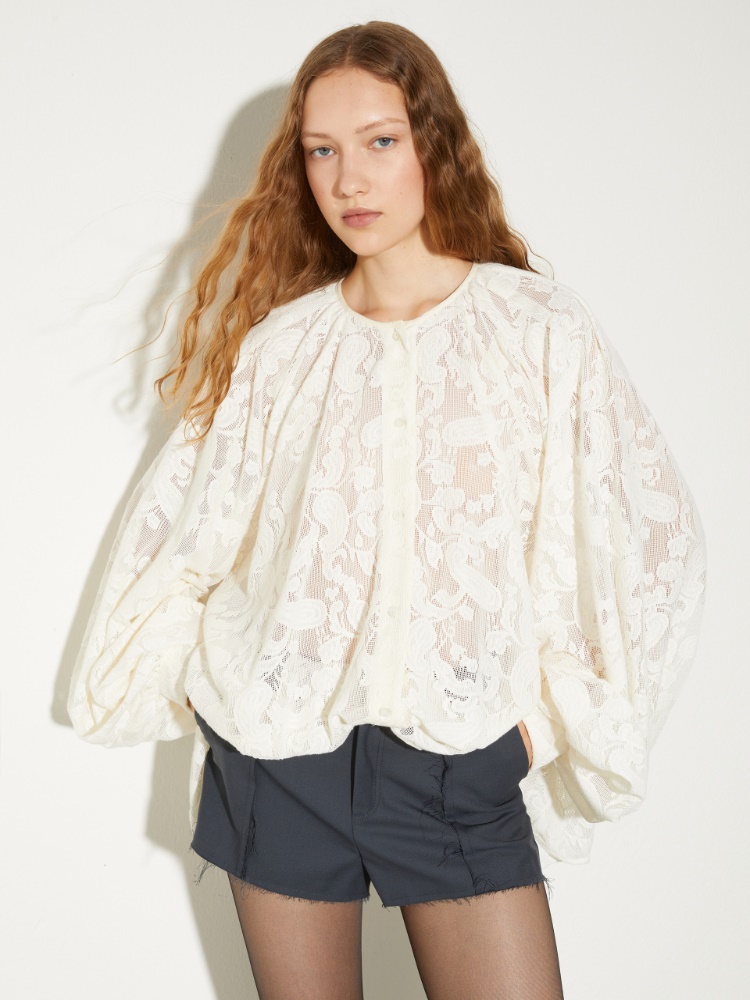Oversized lacy jersey shirt - MAX&Co.