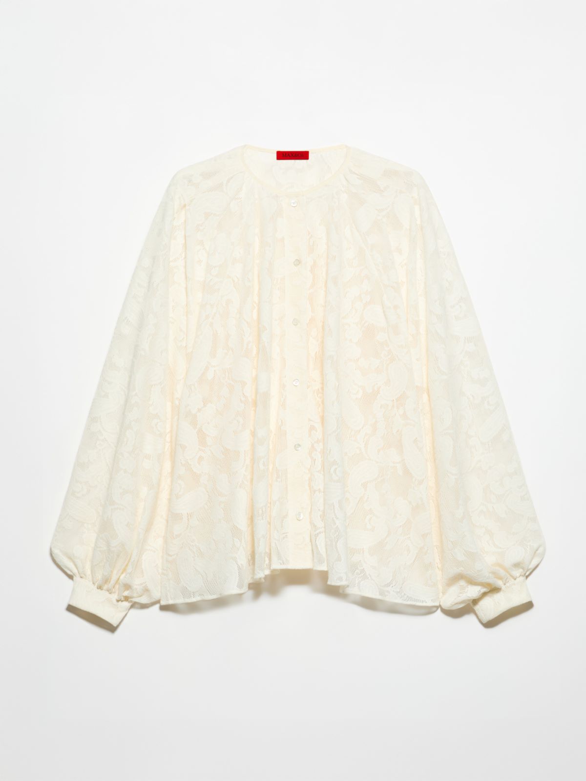 Oversize-Hemdbluse aus Jersey mit Spitze - MILK - MAX&Co. - 5