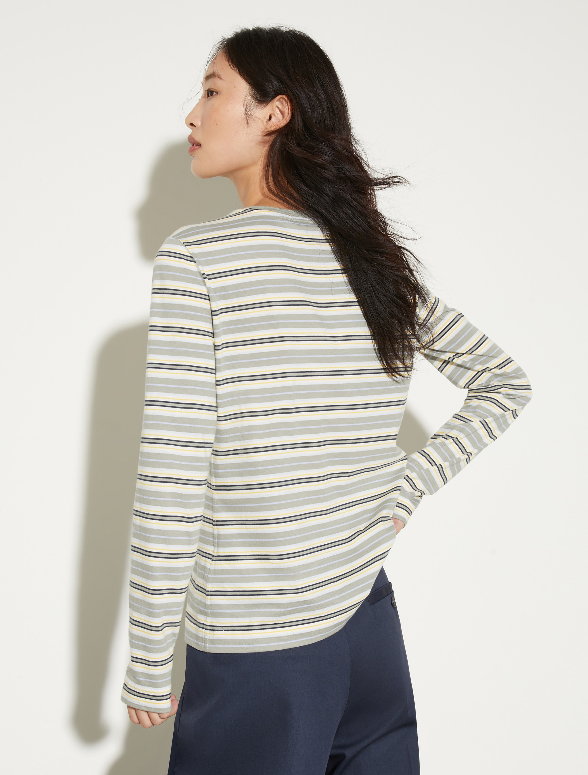 Striped cotton T-shirt - SAGE - MAX&Co. - 2