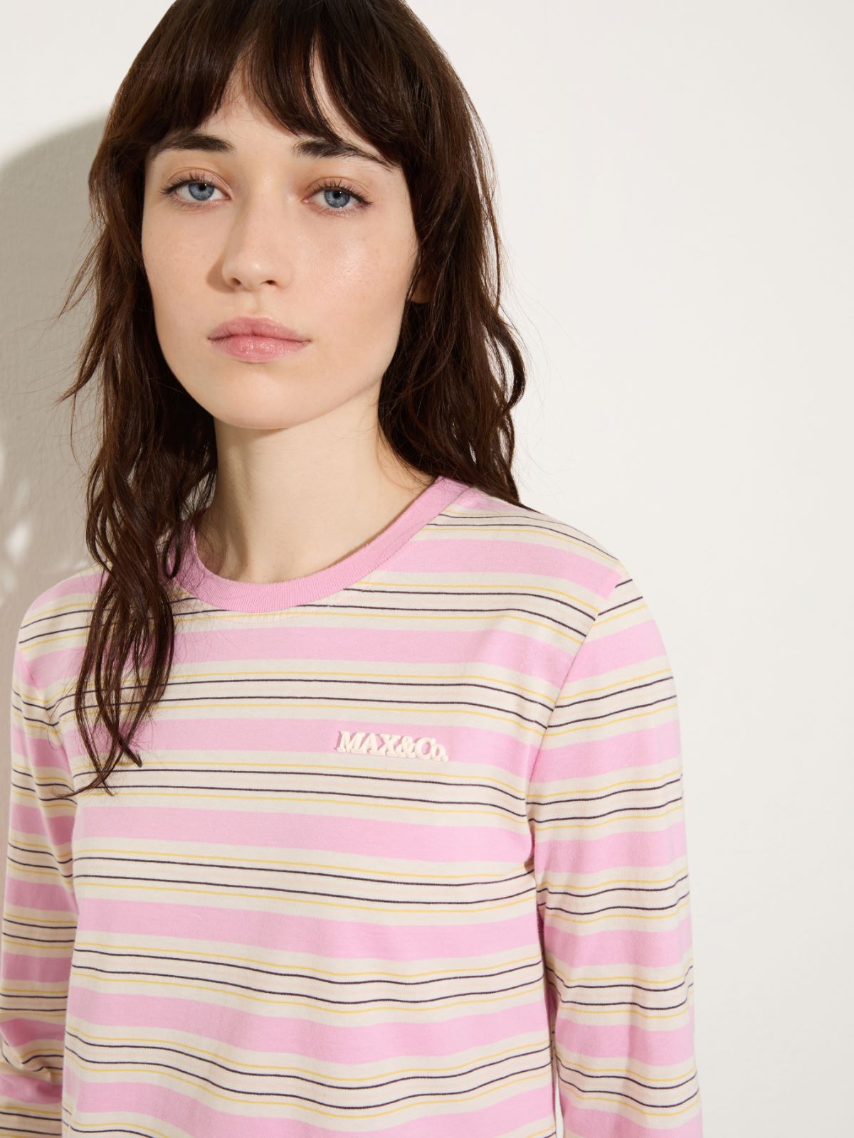 Striped cotton T-shirt - PINK - MAX&Co. - 3