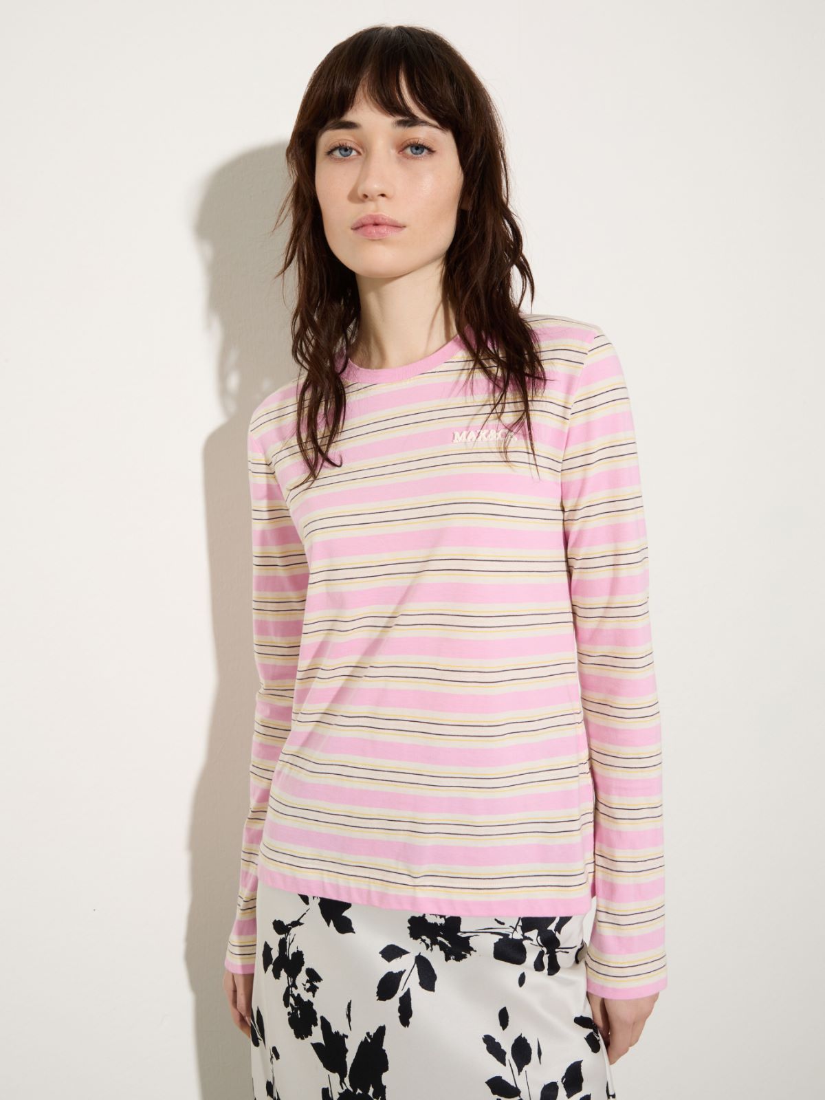 Striped cotton T-shirt - PINK - MAX&Co. - 6