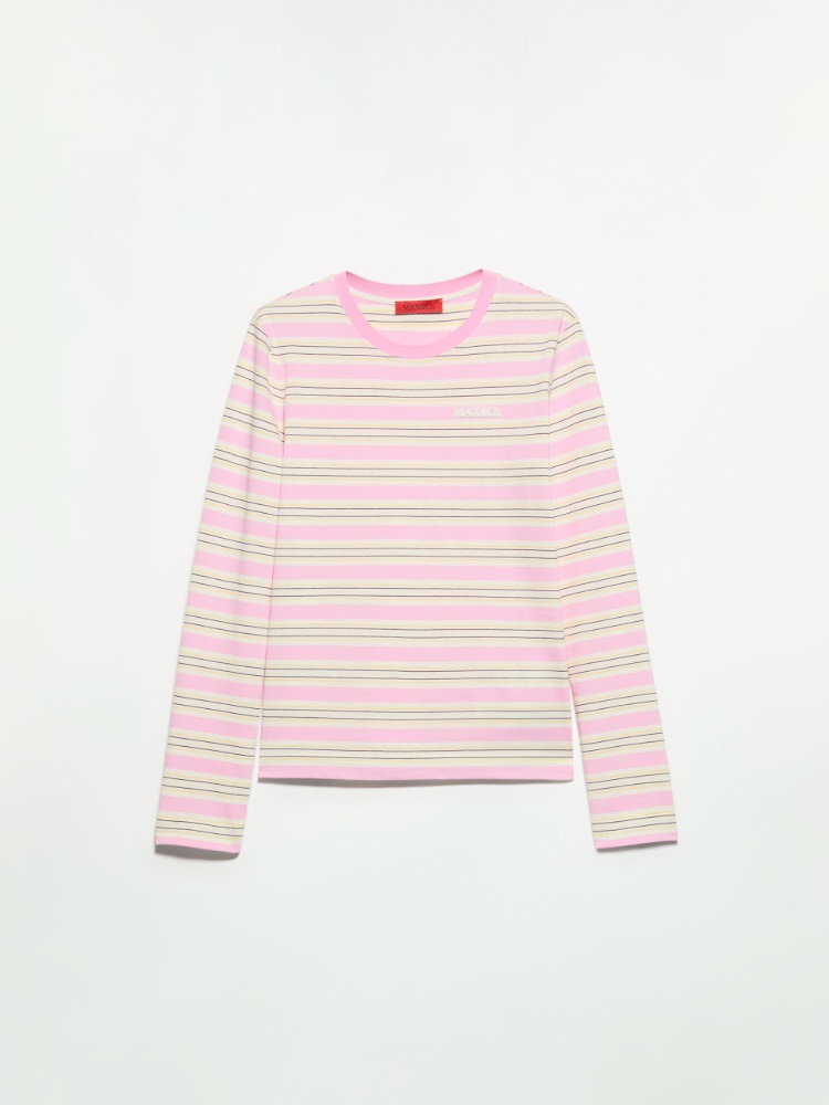Striped cotton T-shirt - PINK - MAX&Co.